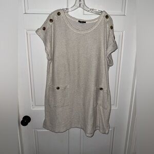 Robert Louis Cream Button-Accent Tunic